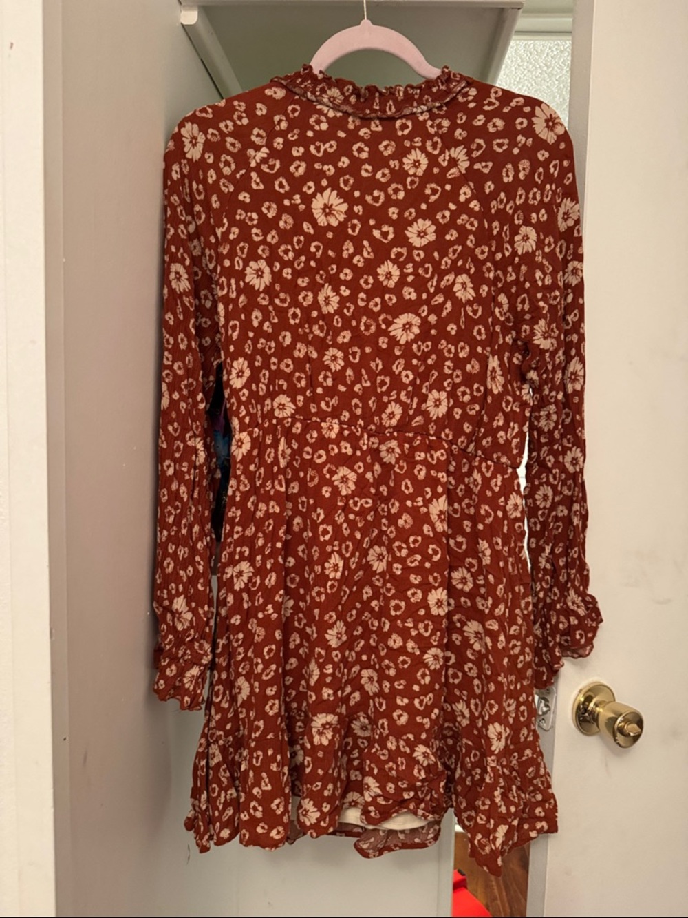 Peach Love California Rust Floral A-Line Skirt